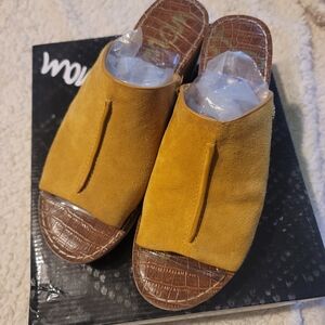 Sam Edelman Yellow Suede Mules